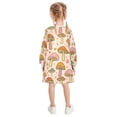 thumbnail image 3 of Girls' long-sleeved dress Retro Mushroom Star Girls' A-line dress with ribbed cuffs Soft and comfortable, 3 of 6