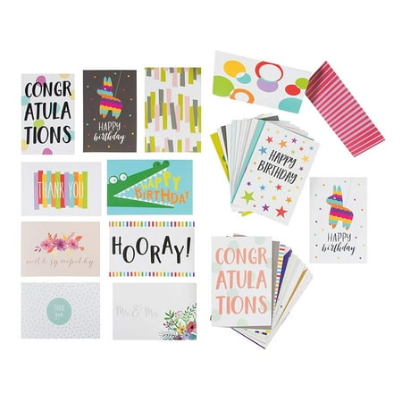 48 Pack Assorted All Occasion Greeting Cards, Blank Note Card, Includes Happy Birthday, Congratulations, Thank You Cards Assortment Designs, Bulk Box Set Variety Pack, Envelopes Included, 4 x 6