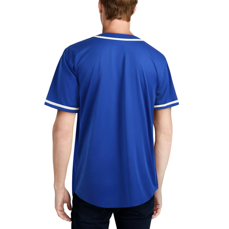 Ma Croix Mens Baseball Jersey Stripe T Shirts Plain Button Down Sports Blank Tee, Men's, Size: Small, White