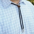 thumbnail image 3 of Chrome Metal Flaming Skull Western Southwest Cowboy Necktie Bow Bolo Tie, 3 of 4