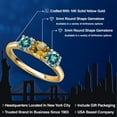 thumbnail image 2 of Gem Stone King 10K Yellow Gold Yellow Citrine and Blue Moissanite Engagement Ring for Women | 1.45 Cttw | Round 5MM | Gemstone November Birthstone | Size 7, 2 of 6