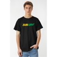thumbnail image 1 of SUBWAY Men's Classic Black Cotton T-Shirt - 180G, Casual Crew Neck with Vibrant Green & Yellow Graphic Print, Short Sleeve, Machine Washable for All-Season Comfort, 1 of 7