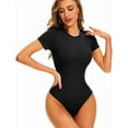 thumbnail image 2 of Sol Living Shapewear for Women Tummy Control Bodysuit Seamless Bodysuit Slimming Shaping Bodysuits Body Sculpting Short Sleeve Womens Tops Going Out Tops for Women Basics Body Suit, 2 of 8