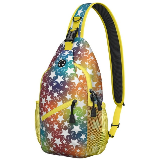Minimalist Chic Sling Backpack for Travel and Daily Use, Lightweight Crossbody Bag Featuring Classic Artistic Geometric and Colorful Abstract Patterns