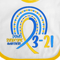 thumbnail image 4 of Inktastic 3-21 World Down Syndrome Day Blue and Yellow Rainbow Ribbon Boys or Girls Baby Bib, 4 of 4