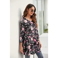 thumbnail image 5 of ENMAIN Plus Size Tunic 3/4 Sleeve Shirt Casual Dressy Crew Neck T Shirts Loose Fit Floral Blouses 2XL, 5 of 8