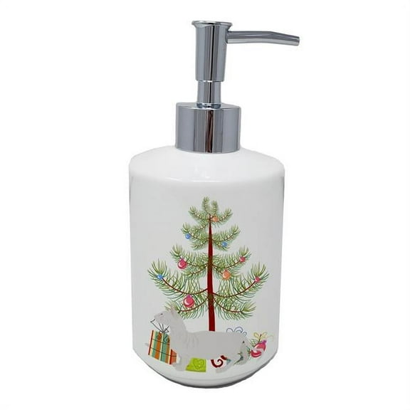 Carolines Treasures CK4567SOAP 7 x 3.5 in. Unisex Bambino No.2 Cat Merry Christmas Ceramic Soap Dispenser
