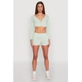 thumbnail image 2 of Womens Fleece Plunge Cropped Sweatshirt, 2 of 5