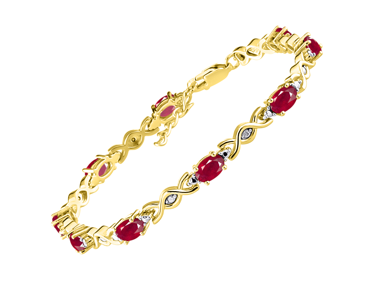 Stunning Ruby & Diamond XOXO Hugs & Kisses Tennis Bracelet Set in