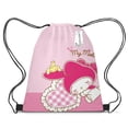 thumbnail image 4 of Mochila con cordón de poliéster Merlotti con bolsillo con estampado completo de Hello Kitty, bolsa de almacenamiento de gran capacidad para niña, 4 of 5