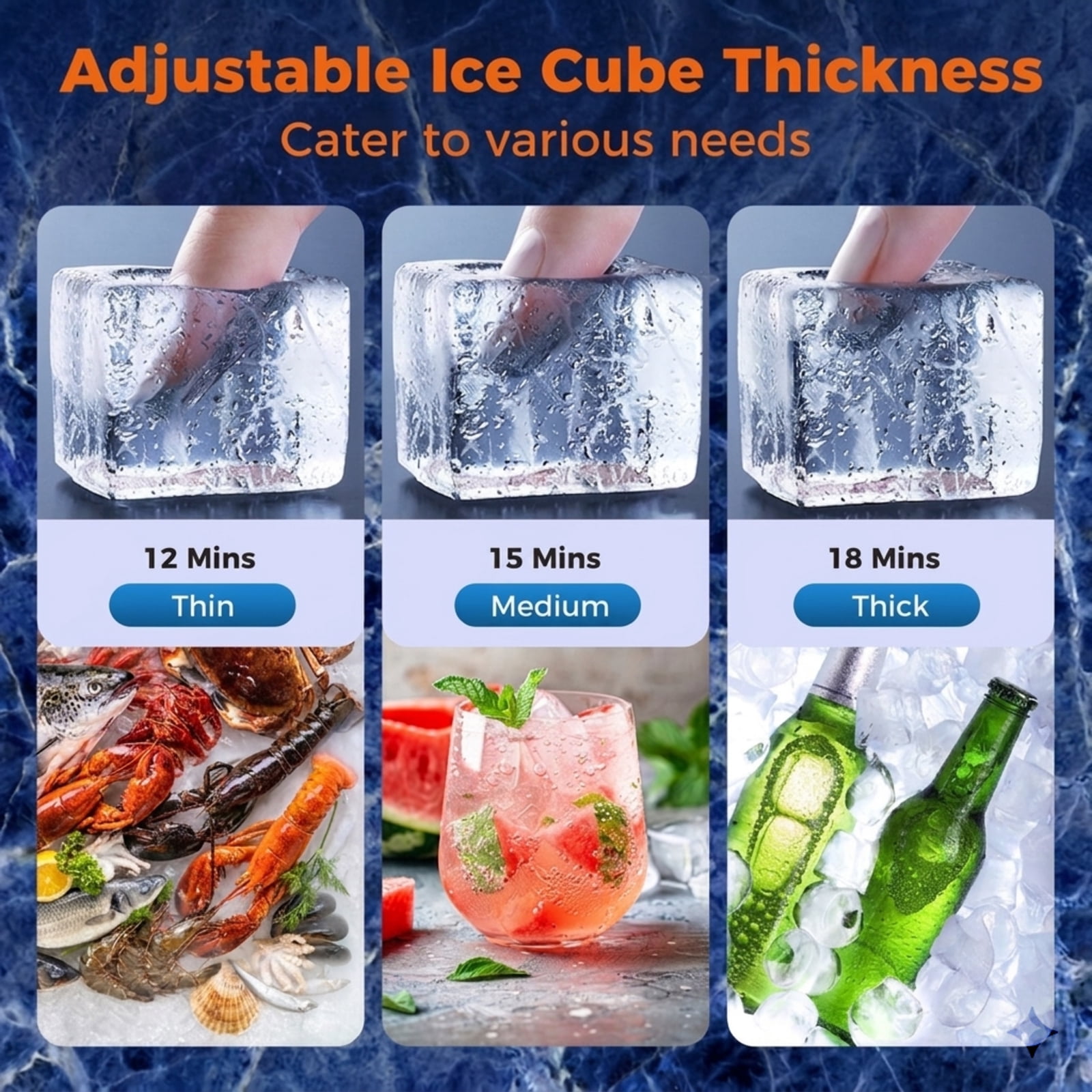 RUIE Undercounter Commercial Ice Maker 110 lbs/24H, Stainless Steel Freestanding Ice Machine with 25 lbs Storage for Home Bar Office Restaurant