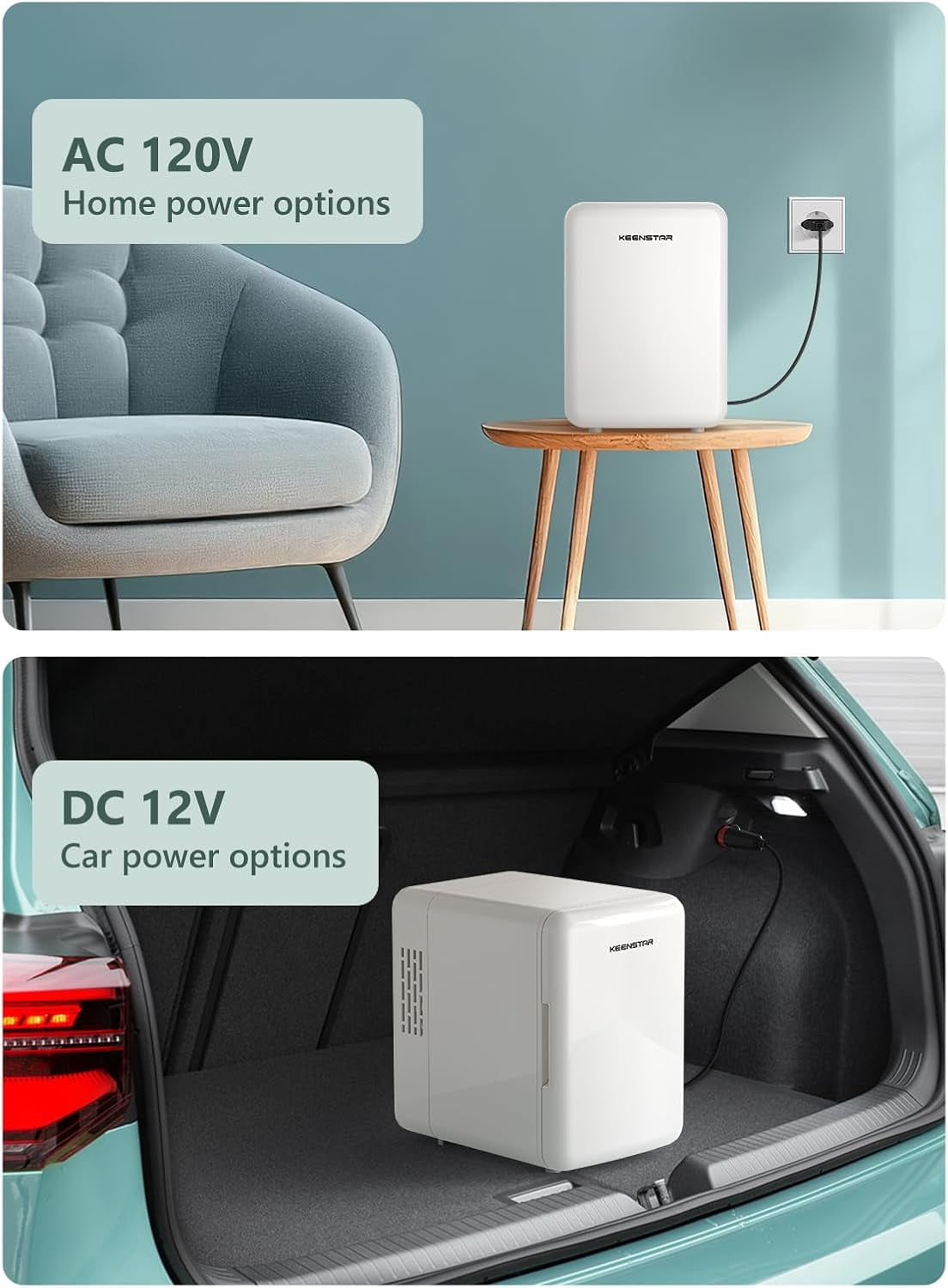 4L  Fridge for Skincare & Food, 110V/12V Cooler & Warmer Portable Refrigerator for Bedroom, Office, Car, Dorm - Energy Efficient Fridge for Breakfast Milk, Cosmetic, Snacks(White)