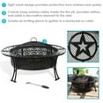 thumbnail image 4 of Sunnydaze Four Star 40" Round Wood-Burning Black Finish Steel Fire Pit Table with Screen, 4 of 8
