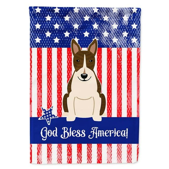 Carolines Treasures BB3131CHF Patriotic USA Bull Terrier Dark Brindle Flag Canvas House Size