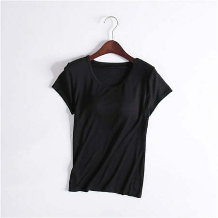 Black Women s Tanks  Yoga Gym Tops Workout Tank Tops Strap Padded Undershirts Cotton Camisole Vest Top Seamless Sleeping Vest Bra Top Women s Tanks & Camis 4XL