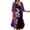 D : Purple, variant on Aofany Women Casual Printing Round Neck Sleeveles Chiffon Two-Piece Set Dress 2 Piece Set Beach Sundress