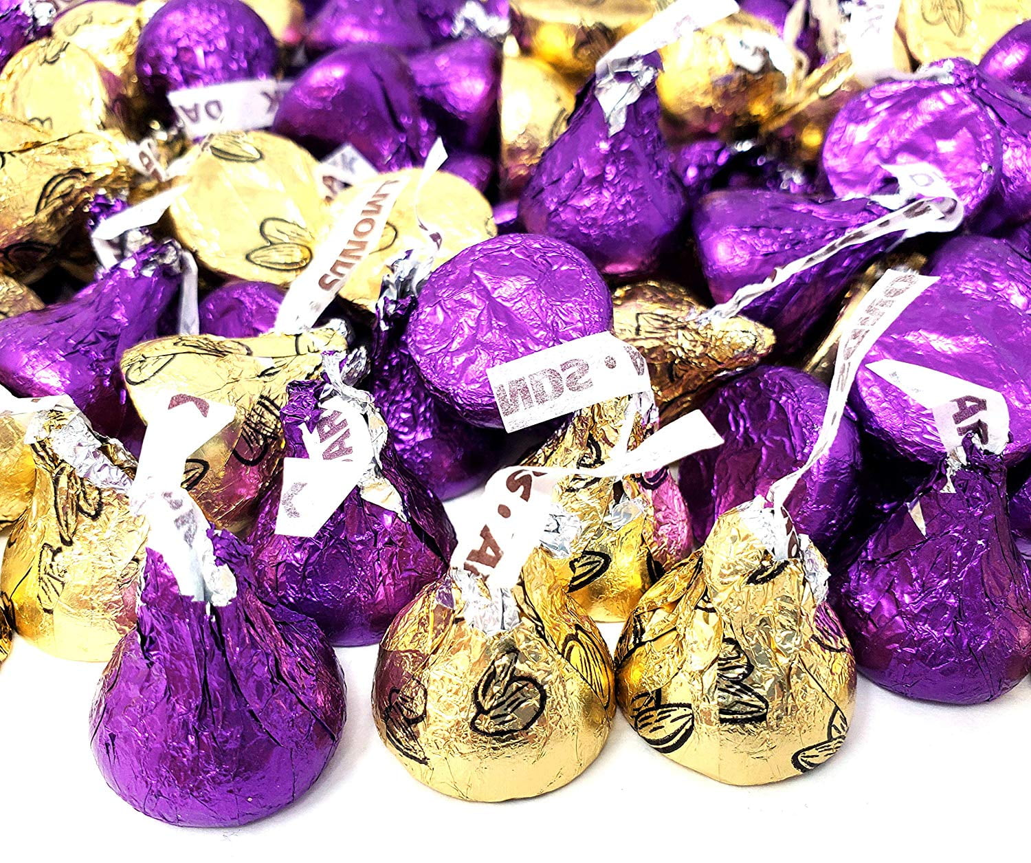 Hershey's Dark Chocolate Kisses Purple Foil Wrapped Bulk Bag 10 Pounds 