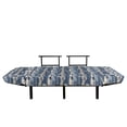 thumbnail image 3 of Fish Futon Couch, Inspired Geometric Aquarium Geometric Pattern Cartoon Style, Daybed with Metal Frame Upholstered Sofa for Living Dorm, Loveseat, Slate and Cadet Blue Tan, by Ambesonne, 3 of 4