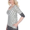 thumbnail image 3 of White Mark Women's 3/4 Sleeve Aicha Tunic Top, 3 of 5