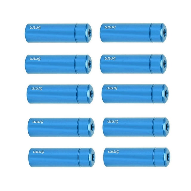 Bike Brake Cable End , Anodized Aluminum Alloy Brake Cable End Tips High Strength 10PCS For Road Bikes Blue