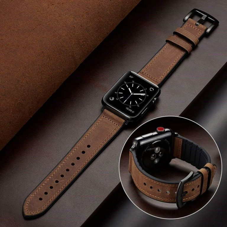 Genuine Leather Strap For Apple Watch Band 44mm 40mm 38mm 42mm