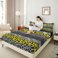 thumbnail image 4 of Castle Fairy Leopard Zebra Print Twin Sheet Sets 3pcs for Boys Girls,Abstract Stripes Twin Fitted Sheet Microfiber,Animal Print Breathable Flat Sheet,Luxury Bedroom Decor, 4 of 7