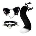 thumbnail image 2 of Conjunto de collar y cola con orejas de gato Salvador disfraz Color negro, 2 of 10