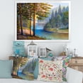 thumbnail image 3 of Designart 'Sunrise Glow Through The Pine & Fir Forest' Lake House Framed Art Print, 3 of 4