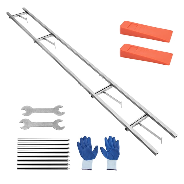 9 ft Rail Mill Guide System, Large Aluminum Adjustable Saw Milling Rails System, 4 Crossbar Kits Work with Chainsaw Mill