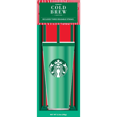 Starbucks 16oz DW Cold To Go Cup w Cold Brew + 2 Extra Straws - Green