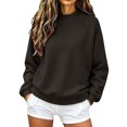 thumbnail image 4 of Staron Women's Fall Winter Crew Neck Long Sleeve Loose Casual Comfy Knit Sweater Pullover Black 3XL, 4 of 7