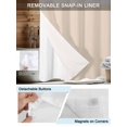 thumbnail image 5 of No Hook Shower Curtain with Snap-in Liner, Beige Pure Color Waterproof Fabric Bathroom Curtains, Aesthetics Contemporary Modern Bath Curtains & Mesh Top Window Standard 72''x72'', 5 of 9