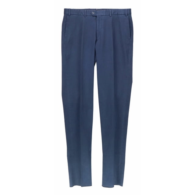 Hiltl Men's Washed Navy Contemporary Fit Porter 95 Trouser Dress - 36
