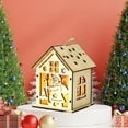 thumbnail image 5 of Christmas LED House Luminous Wooden Christmas Village Houses for Crafts Lighted Christmas Village with Mini Xmas Miniature Tree Decor Winter Snow Christmas Village Decorations Set Craft Gife, 5 of 6