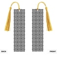 thumbnail image 2 of Kdxio Black Tartan Plaid Print Metal Tassel Bookmarks,Perfect Gift for Art Lovers and Bookworms Metal Bookmarks for Women, 2 of 8
