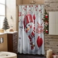 thumbnail image 3 of Cute Snowman Winter Bathroom Shower Curtain Merry Christmas White Pine Branch Waterproof Washable Shower Curtains for Bathtub Bath Decor with Grommets and Hook 66 X 72 Inch, 3 of 8