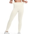thumbnail image 4 of EOYWHK Workout Leggings for Women Soft Stretchy High Waisted Tummy Control Yoga 7/8 Pants Butt Lifting Leggings for Gym Running White L, 4 of 5