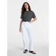 thumbnail image 3 of Time and Tru Women's High Rise Straight Leg Jeans, 30" Inseam, Sizes 0-20, 10S-16S, 3 of 6