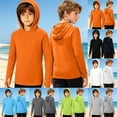 thumbnail image 2 of LRen Boys Rash Guard Fishing Hoodie UPF 50+ Long Sleeve Swim Shirts Kids Quick Dry Sun Protection Athletic UV Swim Shirt Size 5-6 Years, 2 of 9