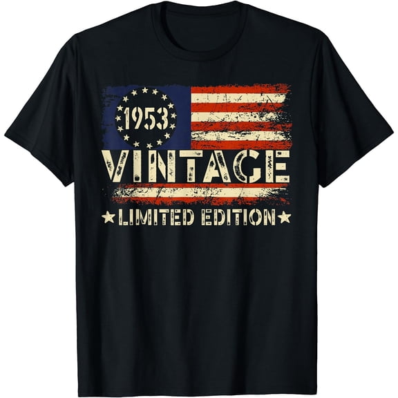 Vintage 1953 Limited Edition 70 Year Old Gifts 70th Birthday T-Shirt Black Medium