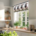 thumbnail image 5 of Farm Cow Chicken Valances for Windows Spring Pink Yellow Flower Black Plaid Animal Valance Curtains Rod Pocket Bathroom Small Window Treatments for Kitchen Living Room Bedroom, 54"x18", 5 of 7