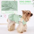 thumbnail image 4 of WILLED Dog Dress for Extra Small Dog, Dogs Dress with Rabbit Ears, Green Dog Dress Female with Checkered Lining Spring, Dog Dress with Leash Ring Summer, Dog Harness Dresses for Girl with Pocket, 4 of 7