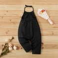 thumbnail image 4 of Teen Girls Summer Casual Jumpsuits V Neck Sleeveless Spaghetti Straps Harem Long Pants Wide Leg Pants Overalls with Side Pockets for Girls 9-10 Years, 4 of 8