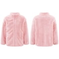 thumbnail image 4 of Miutii Kids Girls Fleece Long Sleeve Jacket Zipper Closure Solid Color Outerwear Winter Warm Casual Pink 130, 4 of 8