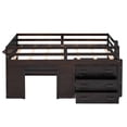 thumbnail image 3 of Cfowner Wooden Loft Bed with Cabinet and Shelf, Twin Size, Espresso, 3 of 7