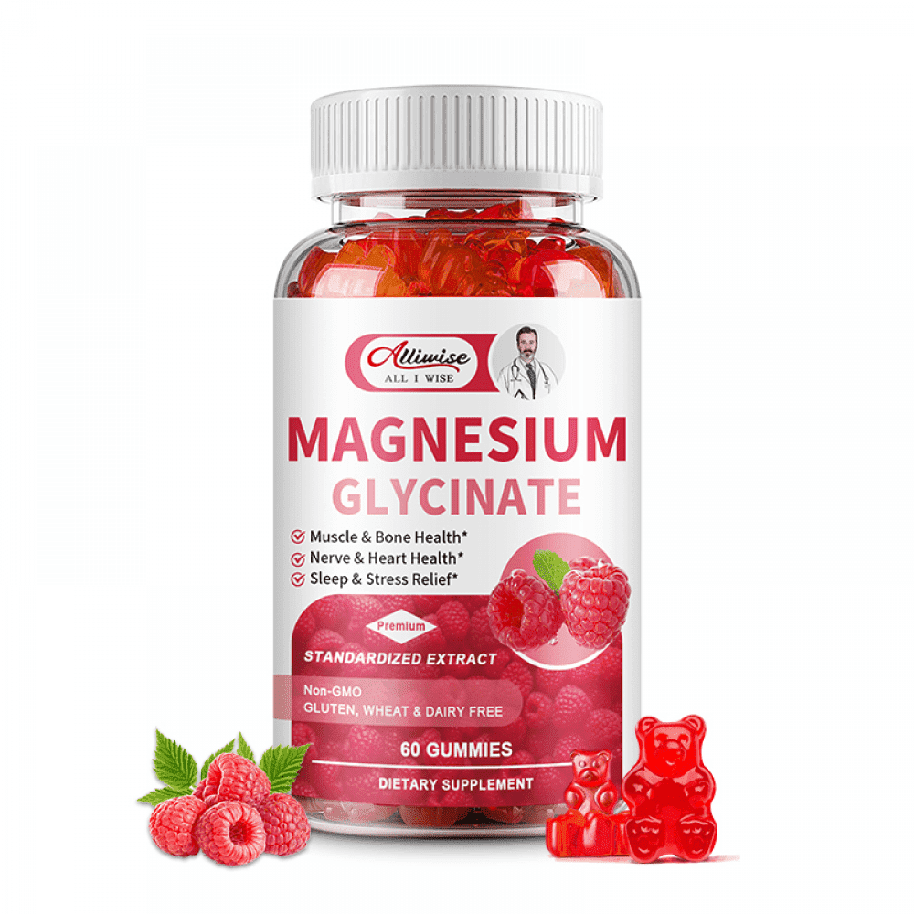 Magnesium Glycinate Gummies 600mg - Magnesium Supplement to Support Relaxation - Chewable Magnesium Gummies for Adults - Strawberry Flavor,60 Gummies