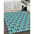 thumbnail image 3 of Ahgly Company Machine Washable Indoor Round Transitional Turquoise Green Area Rugs, 3' Round, 3 of 7