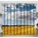 thumbnail image 1 of Cortina Blackout ABPHQTO Cielo azul Nubes pequeñas Bosque verde Amarillo 130x210 cm (Dos piezas), 1 of 1