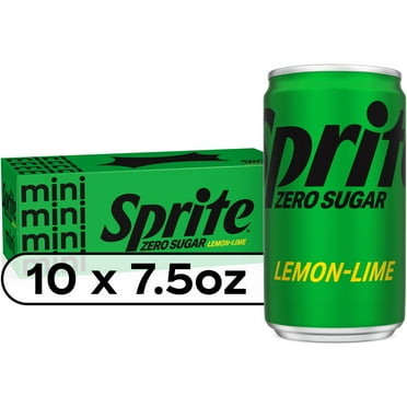 Sprite Diet Zero Sugar Lemon Lime Mini Soda Pop Soft Drink, 7.5 fl oz, 10 Pack Cans