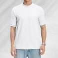 thumbnail image 2 of Summer T Shirt for Men Simple Texture Knit Tees High Water Ripple Short Sleeve Tops White XL, 2 of 10